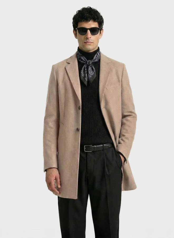 ذا انديان كراج كو Men Regular Fit Solid V-Neck Full Sleeves Trench Coat